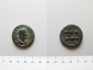 ローマ皇帝バレリアンのコイン。 アナザルブスのローマ皇帝ガリエヌス 作： Unknown