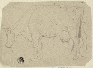 牛の放牧 (直腸); 動物の頭 (裏面) 作： Unknown