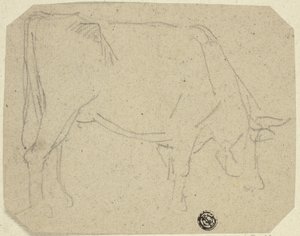 牛の放牧 (右向き) (直腸); 馬の後部 (裏面) 作： Unknown