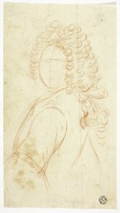 かつらをかぶった紳士の半身スケッチ 作： Unknown