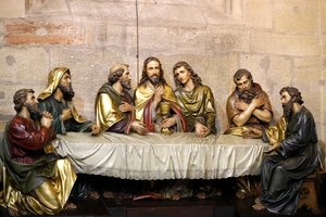 サンマルタン教会、最後の晩餐、彫像、ミュルーズ、フランス 作： Unknown