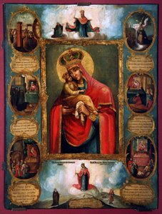 神の母 ポチャエフの聖母、ロシアのイコン、18世紀後半 作： Unknown