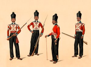 第40マドラス先住民歩兵、1835年頃 作： Unknown