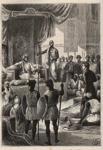 ウィリアム・ジョージ・ブラウン（1768-1813）のエジプトと近東への旅（1792-1795年）。1793年、エル・ファッシャー（スーダン、アル・ファシール）でダルフールのスルタン、アルド・エル・ラシュマン（アブド・エル・ラフマン、エル・ラチッドまたはジャストと呼ばれる）と出会うブラウン。 作： Unknown artist