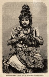 乞食の宗教家。アルフレッド・グランディディエが1862年から1864年に行ったインドの子午線地域での航海を説明するためのエングレーヴィングで、D