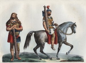 A military lictor and A military lictor of cavalry - engraving from "Usi e Costumi di Tutti i Popoli dell