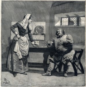 ジュゼッペ・ヴェルディのオペラ「ファルスタッフ」のワンシーンは、1893年に制作されました。"Le Parisien "に掲載された版画