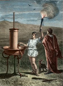 Aeneas Tacticus or the Tactician Invents Phased Signaling System 336BC - Enee le Taccien - Aeneas le tactician invents the art of phrasiques signals in 336 BC - Aeneas the Tacticianは、紀元前336年にフレシキブルな信号の技術を発明した。 作： Unknown artist