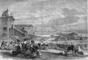 1867年のビアリッツの海の湯での午後のひととき。