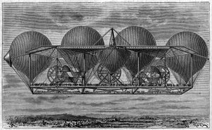 発明家アーネスト・ペタン（1812-1878）の飛行船プロジェクト。)Le journal de la jeunesse "に掲載された図版 作： Unknown artist