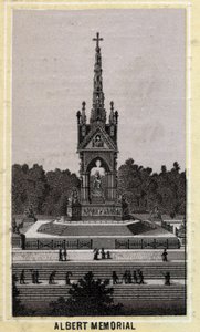 イギリス・ロンドンのアルバート記念館。19世紀末のクロモリトグラフ。 作： Unknown artist