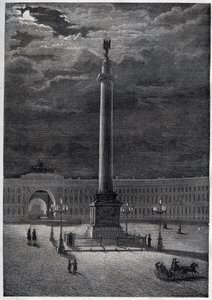 ロシア・サンクトペテルブルクのアレクサンダー・コラム - 1870年の彫刻版 作： Unknown artist