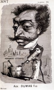 Alexandre Dumas Filsと彼の "文学的薬局"-1868年08月02日の "Le Géant "にて 作： Unknown artist