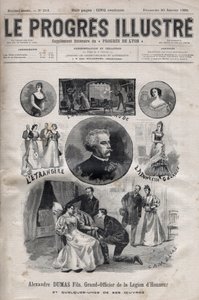アレクサンドル・デュマ・ジュニア - レジオン・ドヌール勲章とその作品 - 1895年の "Le Progres illustrious "誌に掲載された写真 作： Unknown artist