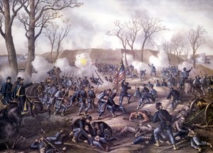 アメリカ南北戦争（1861～1865年）。第一次ドネルソン砦の戦い（テネシー州）2月16日 作： Unknown artist