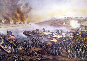 アメリカ南北戦争（1861～1865年）。第一次フレデリクスバーグの戦い（バージニア州）12月11日 作： Unknown artist