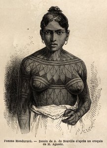 インディアンの女性 Mondurucu（またはMundurucu）、パラ州の部族、タパジョス川の地域で 作： Unknown artist
