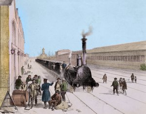 パリ・オルレアン線貨物列車の到着 - 19世紀の版画 - Privee Collection 作： Unknown artist
