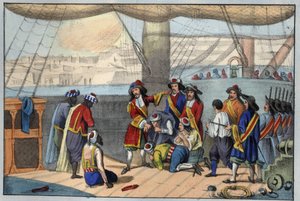 1682年8月：デュケインによるアルジェの爆撃。(アブラハム、デュケイン侯爵 作： Unknown artist