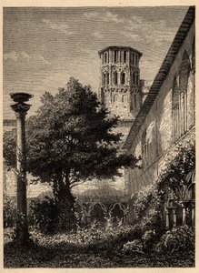 アウグスティヌス会修道院（トゥールーズ） - Le cloitre des Augustins à Toulouse - "PATRIE "のエングレーヴィング - DESCRIPTION PINTUREQUIREQUE DE LA FRANCE EN 6 VOLUES BY LUCIEN HUARD - 19世紀末 作： Unknown artist