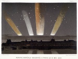 1869年5月13日にパリで観測されたAurore Boréale - Amédée Guilleminの "Magnetism and Electricity "にて 作： Unknown artist