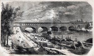 1867年のオートゥイユ高架橋（ポイント・デュ・ジュール橋）。