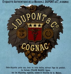 J.Dupont & C¡, Cognacの本物のラベル。1882年版 作： Unknown artist