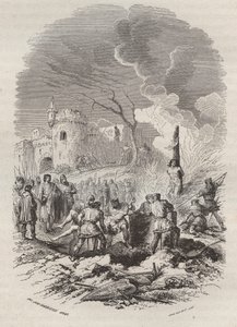 フランダース伯爵ボルドウィン5世（1012-1067）が各州に警察を復活させた - Theodore Juste（1818-1888）の「History of Belgium from the primitive times to the end of the regne of Leopold I（原始時代からレオポルド1世の時代までのベルギーの歴史）」に掲載された1868年のエングレーヴィング - 個人蔵 作： Unknown artist