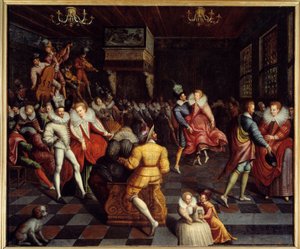 ヴァロワ宮廷の舞踏会 匿名の絵画16世紀。日 1,63x1,94 m レンヌ、ミュゼ・デ・ボザール