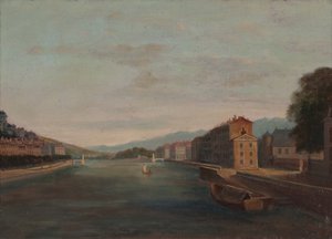 グルノーブルのイゼール河岸 1864年 油彩・カンヴァス 作： Unknown artist