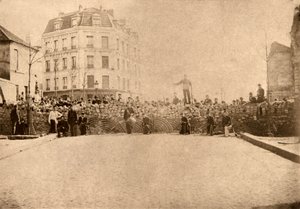 1871年3月、パリ、メニラマウントの高台のバリケード