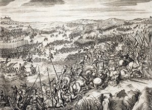 ジェンブルーの戦い（1578年）（Battle of Gembloux）スペイン軍対オランダ十七州の16軍-ファミアーノ・ストラーダ（1572-1649）の「Histoire De La Guerre Des Paisles-Bas」の刻印 作： Unknown artist