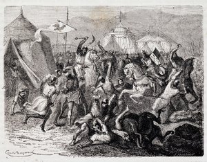 カッセル山の戦い - アンリ・マルタン著「Histoire de France populaire」（Jouvet, Paris, T.1）に掲載。 作： Unknown artist