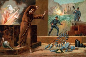 ベルトルト・シュワルツ（1318年頃～1384年頃）は、ドイツの化学者、火薬の発明者、フランシスコ会の修道士。19世紀のクロモリ写真 作： Unknown artist
