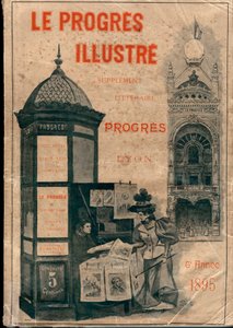 Le Progres illsutre" litteraire supplement du progres de Lyon de 1895」の装丁（モリスコラム 作： Unknown artist