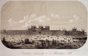 フィラデルフィア国際博覧会で米国建国100周年（1776年～1876年）を記念した建物 作： Unknown artist