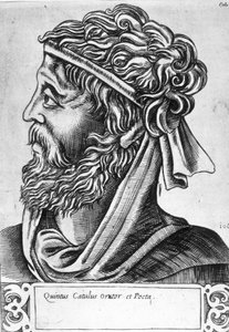 Caius Valerius Catullus dit Catulle (87 - 54 BC) 想像上の肖像画、17世紀のエングレーヴィング。