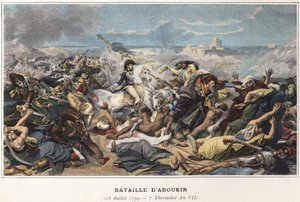 エジプトのキャンペーン（遠征）（1798年〜1801年）。アブキールの戦いでのヨアヒム・ムラット（1767-1815）、7月25日 作： Unknown artist