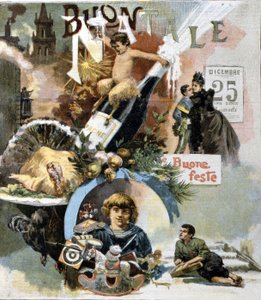 イタリアのクリスマス・グリーティングカード。1893.