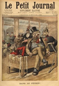 イギリスに関する漫画。フランス語とロシア語は、英語が外交問題を蓄積するため、そのドイツの同盟国と、ペトリンで、英語で笑って、英語のペストリーショップの入り口を持っていますが、ベネズエラの事件以来、外交的なブレークの賭けをマークする 作： Unknown artist