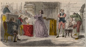 首輪の事件、裁判（1785～1786年）。ジャンヌ・ド・ヴァロワ＝サン＝レミー（ヴァロワ・サン＝レミー）、ラ・モット（ラモット）またはラ・モット＝ヴァロワ（ラモット＝ヴァロワ、ラ・モット＝ヴァロワ）伯爵夫人（1756-1791）のパリ議会での裁判。19世紀のエングレーヴィング 作： Unknown artist