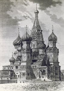 ロシア、モスクワの赤の広場にある「堀の上の至聖なるテオトコスの保護の大聖堂」または「聖ワシリー大聖堂」、「自由ロシア」の刻印