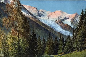 フランス、ローヌ＝アルプ地方、オート＝サヴォワ県、シャモニー。1930年頃 作： Unknown Artist