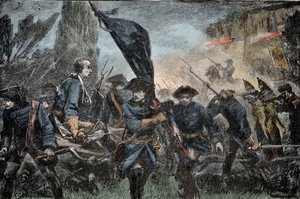 スウェーデンのチャールズ12世の戦い - 大北戦争（1700-1721）。スウェーデン王シャルル12世（カール）（1682-1728）は、1709年のポルタヴァの戦い（ウクライナのプルタヴァ）で、大王と呼ばれるロシアのピーター1世（1672-1725）の武器と戦った。 作： Unknown artist