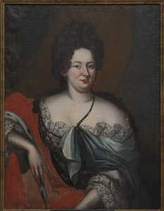 Charlotte Sophie, duchesse de Courlande - クールランド公爵夫人シャルロット・ソフィー（1651-1728）の肖像、匿名 .キャンバスに油彩。サイズ : 98x74 cm。ストックホルム国立博物館 作： Unknown artist