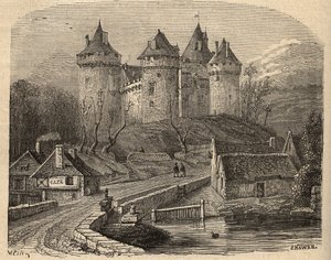 Chateau de Combourg - Ille-et-Vilaine Bretagne - "PATRIE" の刻印 - DESCRIPTION PECTUREQUIREQUE DE LA FRANCE EN 6 VOLUES BY LUCIEN HUARD - 19世紀末 作： Unknown artist