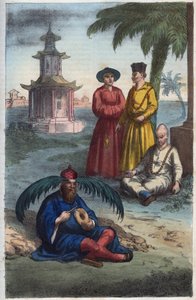 中国のボンズ - 中国の僧侶 - 「宇宙のすべての人々の用途と習慣」の彫刻。Or History of the Government, Laws, Militia, Religion of All Nations from the Remotest Times to the Present Day" 1856年 作： Unknown artist