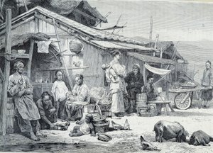 カリフォルニアの中国漁村 作： Unknown artist