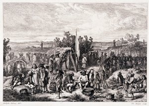 Chouans au bivouac - W. Coquebert編集のPitre-Chevalier著「La bretagne ancienne et moderne」に掲載。 作： Unknown artist