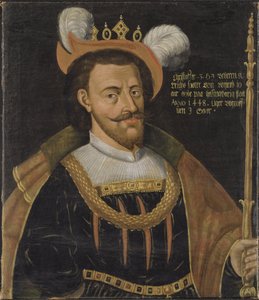 Christophe de Baviere (Christophe III roi de Danemark, Suede et Norvege) - Christopher of Bavaria (1416-1448), King of Denmark, Sweden and Norway, Anonymous .キャンバスに油彩。寸法：78x56 cm。ストックホルム国立博物館